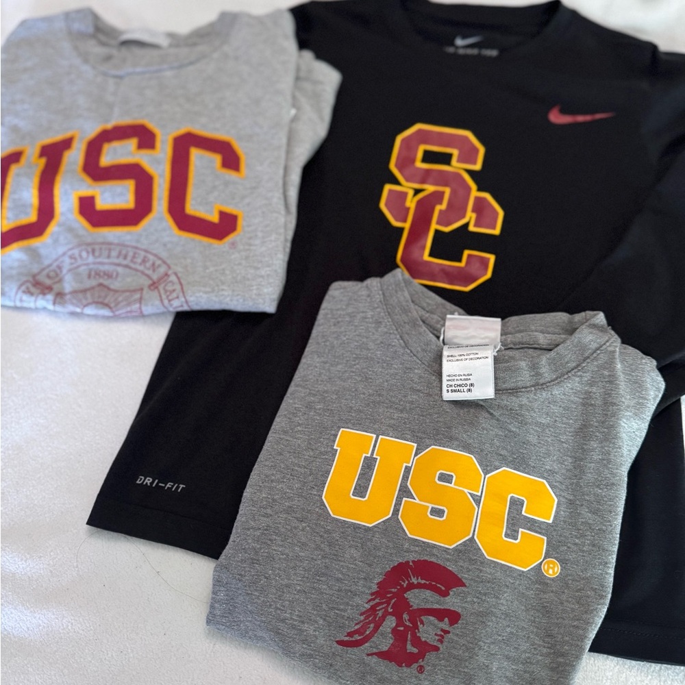 Nike Kids USC Graphic T-Shirts - Gray and Black